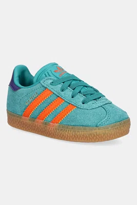 Dětské semišové tenisky adidas Originals GAZELLE zelená barva, JR5940