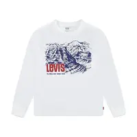 Dětské bavlněné tričko s dlouhým rukávem Levi's CANYON LS TEE béžová barva, s potiskem, 8EN992