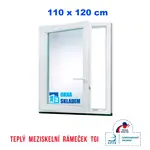 Plastové okno | 110x120 cm (1100x1200 mm) | bílé | otevíravé i sklopné | levé