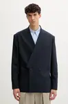 Vlněné sako Kenzo pánské, tmavomodrá barva, FE65VE1309GE