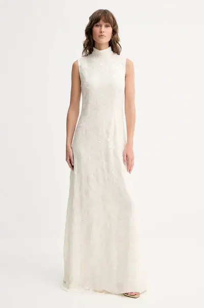 Svatební šaty Rotate béžová barva, maxi, 114196857