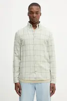 Bavlněná košile Tommy Jeans pánská, zelená barva, regular, DM0DM21701