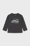 Bavlněné tričko s dlouhým rukávem Mayoral černá barva, s potiskem, 2066