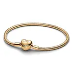 Pandora Romantický pozlacený náramek se srdíčkovým zapínáním Shine Moments 563050C00 20 cm