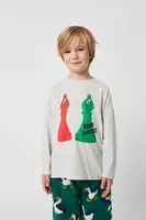 Dětské bavlněné tričko s dlouhým rukávem Bobo Choses Checkmate