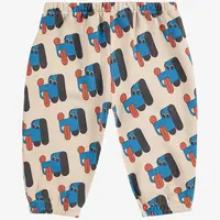 Kojenecké bavlněné tepláky Bobo Choses Doggy Mate béžová barva, 225AB079