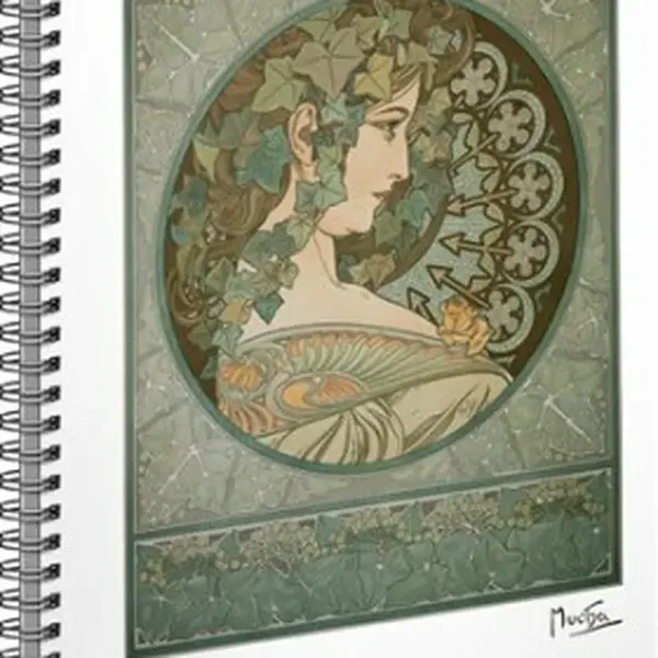 Spirálový blok Alfons Mucha - Ivy, linkovaný