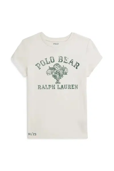 Dětské bavlněné tričko Polo Ralph Lauren bílá barva, 313979039001