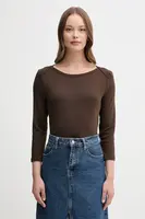 Bavlněné tričko s dlouhým rukávem United Colors of Benetton růžová barva, 3GA2E16A1