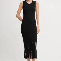 Šaty Dkny černá barva, maxi, přiléhavé, P5EUAX20