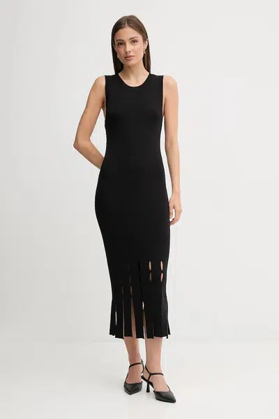 Šaty Dkny černá barva, maxi, přiléhavé, P5EUAX20