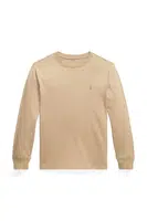 Bavlněné tričko s dlouhým rukávem Polo Ralph Lauren béžová barva, 323854677097