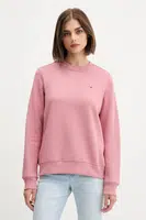 Mikina Tommy Jeans dámská, růžová barva, hladká, DW0DW19959