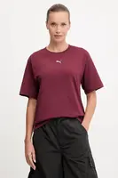 Bavlněné tričko Puma dámské, modrá barva, 684971