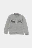 Dětská bavlněná mikina United Colors of Benetton šedá barva, s potiskem, 3J70G503X