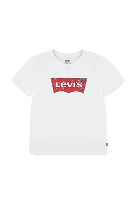 Dětské tričko Levi's FLORAL BATWING SS TEE bílá barva, 3EP008