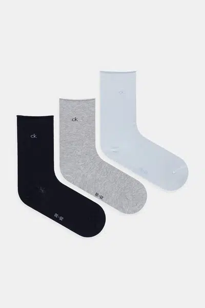 Ponožky Calvin Klein 3-pack modrá barva, 701234368