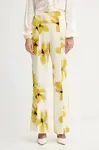 Kalhoty MAX&Co. dámské, béžová barva, široké, high waist, 2526136101200