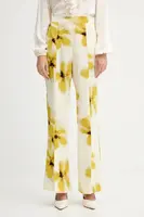 Kalhoty MAX&Co. dámské, béžová barva, široké, high waist, 2526136101200