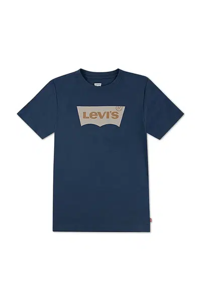 Dětské bavlněné tričko Levi's tyrkysová barva, s potiskem, 9E8157