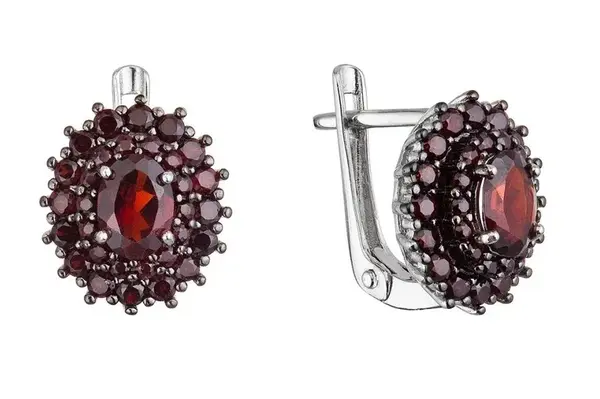 Evolution Group - Pavona Luxusní visací náušnice s pravými granáty 11497.3