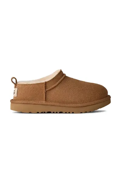 Dětské sněhule UGG CLASSIC MICRO hnědá barva, 1174410K