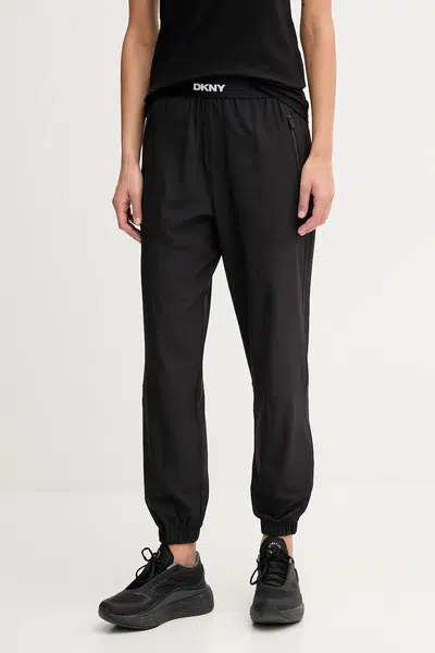 Tepláky Dkny dámské, černá barva, DP5P3644