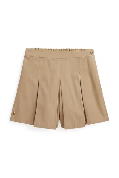 Dětská bavlněná sukně Polo Ralph Lauren béžová barva, mini, áčková, 313978266002