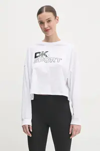 Bavlnené tričko s dlhým rukávom Dkny