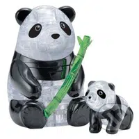 3D Crystal puzzle Panda s mládětem - puzzle z kategorie 3D puzzle