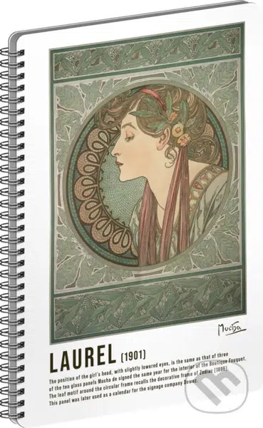Spirálový blok Alfons Mucha - Laurel (linkovaný, A5)