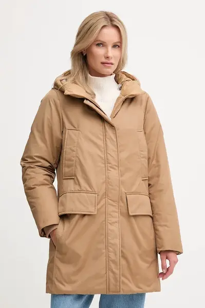 Bunda Tommy Hilfiger hnědá barva, zimní, WW0WW46533