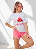 Resti Women's sports set with t-shirt and shorts Watermelon