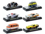 "Auto-Thentics" 6 piece Set Release 97 IN DISPLAY CASES Limited Edition 1/64 Diecast Model Cars by M2 Machines