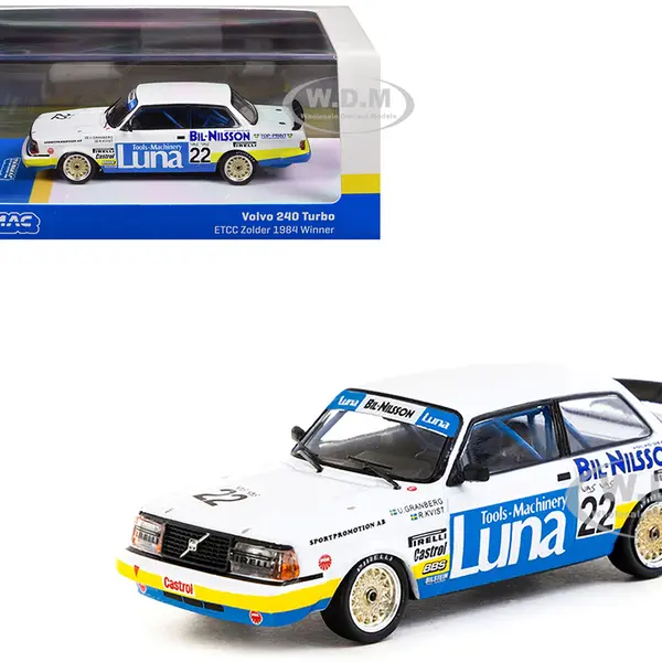 Volvo 240 Turbo 22 Ulf Granberg - Robert L. Kvist Winner "European Touring Car Championship Zolder" (1984) "Hobby64" Series 1/64 Diecast Model Car by