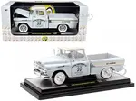 1958 Chevrolet Apache Cameo Pickup Truck "Mooneyes" Light Gray with White Top Limited Edition to 6650 pieces Worldwide 1/24 Diecast Model Car by M2 M