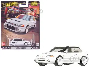 Mazda 323 GTR RHD (Right Hand Drive) White "Boulevard" Series Diecast Model Car by Hot Wheels
