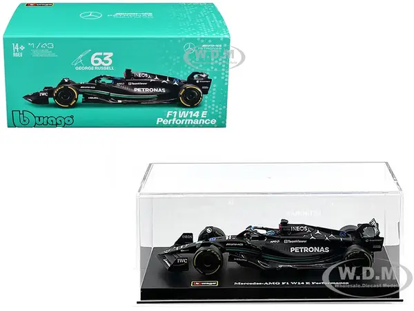 Mercedes-AMG F1 W14 E Performance 63 George Russell "Petronas" "Formula One F1 World Championship" (2023) with Driver in Car 1/43 Diecast Model Car b