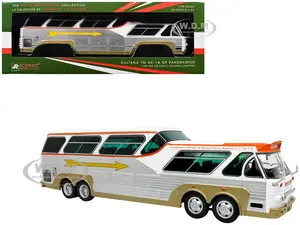 Sultana TM 44-18 SP Panoramico Coach Bus "Flecha Amarilla" White and Orange with Silver Sides "The Bus &amp; Motorcoach Collection" 1/43 Diecast Mode