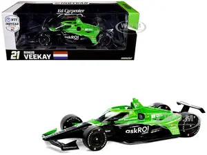 Dallara IndyCar 21 Rinus VeeKay "Risk On International" Ed Carpenter Racing "NTT IndyCar Series" (2024) 1/18 Diecast Model Car by Greenlight