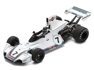 Brabham BT44B 7 Carlos Reutemann "Martini Racing" Winner Formula One F1 "German GP" (1975) with Acrylic Display Case with Acrylic Display Case 1/18 M