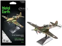 Model Kit Curtiss P-40 Warhawk Fighter-Bomber Aircraft "American Volunteer Group (AVG) Chinese Air Force" (Moderate Difficulty) Steel Model by Metal