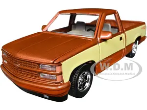 1992 Chevrolet 454 SS Pickup Truck Copper Metallic with Beige Sides "American Classics" Series 1/24 Diecast Model Car by Motormax