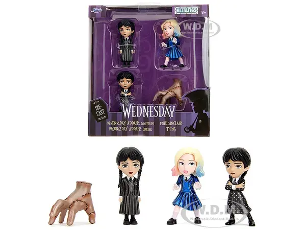 Set of 4 Diecast Figures "Wednesday" (2022-Current) TV Series "Metalfigs" Series Diecast Models by Jada