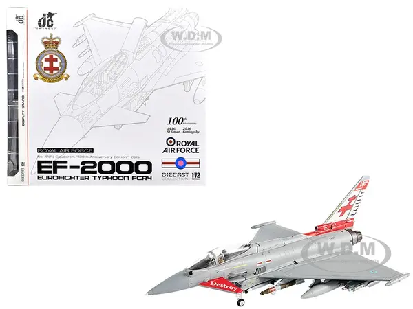 Eurofighter Typhoon FGR4 EF-2000 Aircraft "No.41(R) Squadron 100th Anniversary" (2016) British Royal Air Force 1/72 Diecast Model by JC Wings