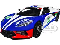 2020 Chevrolet Corvette 28 White with Blue Graphics "GT Racing" Series 1/24 Diecast Model Car by Motormax