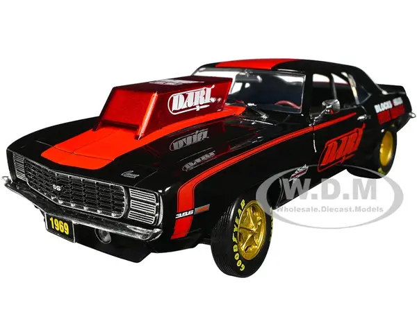 1969 Chevrolet Camaro SS 396 Black with Bright Red Stripes "Dart Machinery" Limited Edition to 5250 pieces Worldwide 1/24 Diecast Model Car by M2 Mac