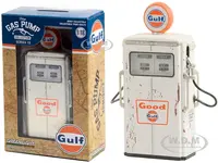 1954 Tokheim 350 Twin Gas Pump "Good Gulf - Gulf Oil" White (Weathered) "Vintage Gas Pumps" Series 13 1/18 Diecast Replica by Greenlight