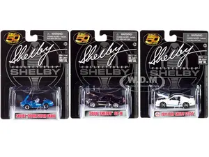 "Carroll Shelby 50th Anniversary" 3 piece Set 2022 Release 1/64 Diecast Model Cars by Shelby Collectibles