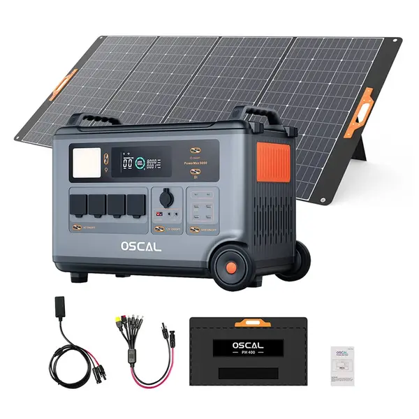 Blackview Oscal PowerMax 6000 3600Wh Rugged Power Station + Blackview Oscal PM400 Pro 400W Foldable Solar Panel